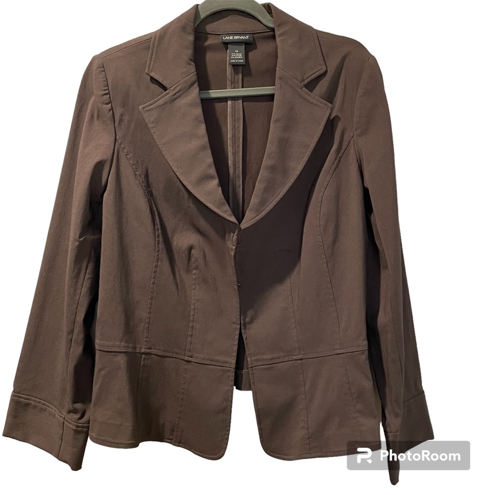 Lane Bryant Women’s Jacket Brown Size 18 Gently Worn Lapels Details